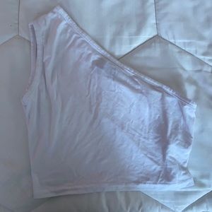 One shoulder crop tank